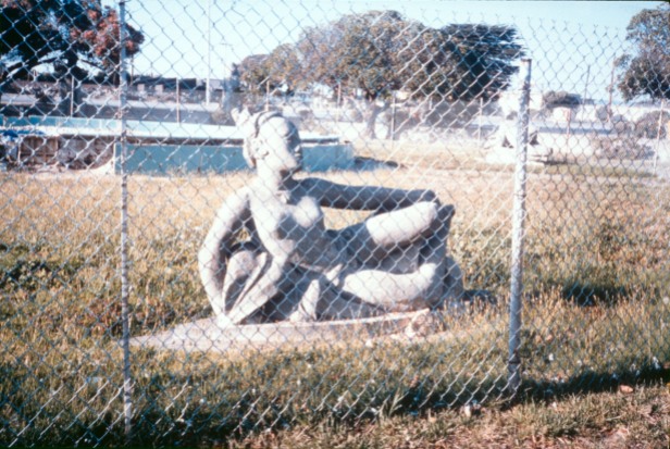Adaline Kent, sculptor, original sculpture from Court of Pacifica, Treasure Island, entitled "Native Girl Reclining."